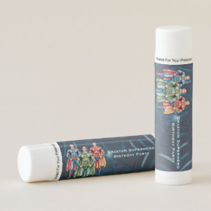 Superhero Birthday Party For Boys Lip Balm