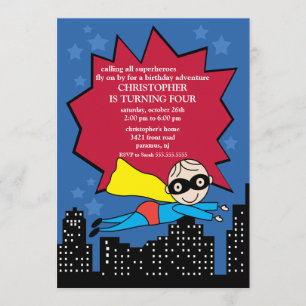 Superhero Birthday Party Invitation
