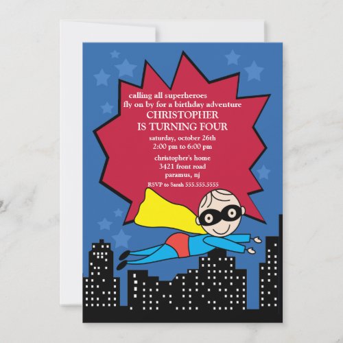 Superhero Birthday Party Invitation