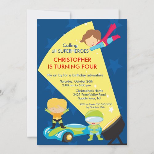 Superhero Birthday Party Invitation