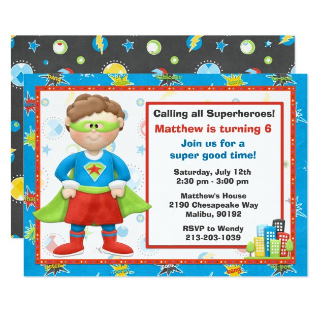 Superhero Birthday Party Invitation