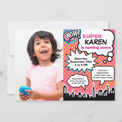 Superhero Birthday Party Invitation