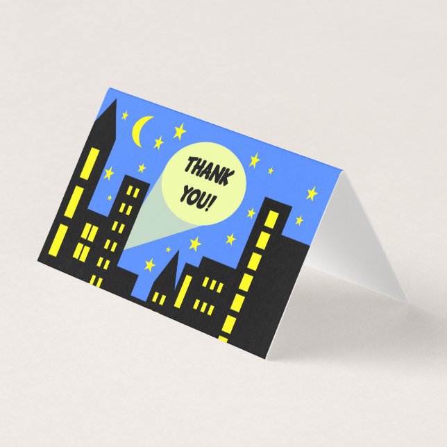Superhero birthday thank you card (Front)