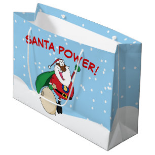 Superhero Black Santa Power Gift Bag