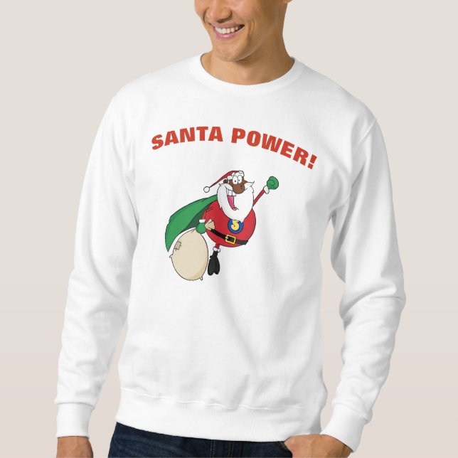 Superhero Black Santa Power Shirt (Front)