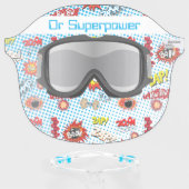 Superhero Boom Zap Bang Comic Themed Face Shield (Front w/Glasses)