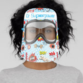 Superhero Boom Zap Bang Comic Themed Face Shield (Insitu)