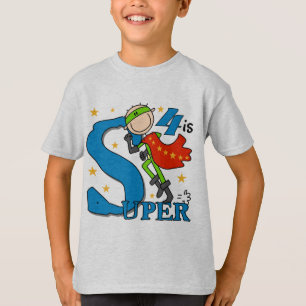 Superhero Boy 4th Birthday Tshirts and Gifts