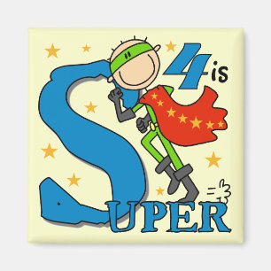 Superhero Boy 4th Birthday Tshirts and Gifts Magnet