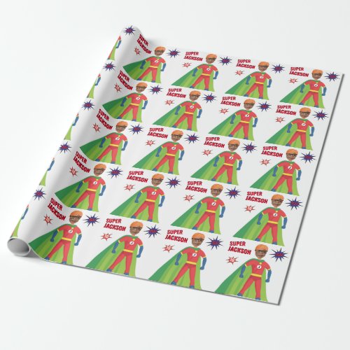 Superhero Boy Birthday Amazing Special Fun Gift Wrapping Paper