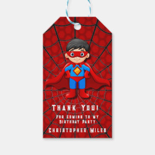 SuperHero Boy Birthday Party Thank You Gift Tags