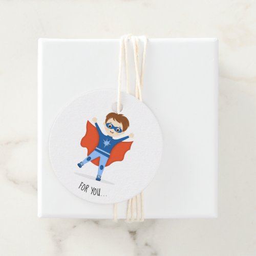 Superhero Boy Favor Tags