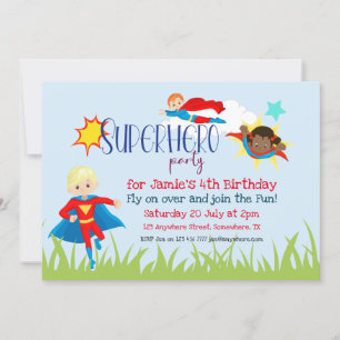 Superhero Boy/Girl Birthday Party Invitation