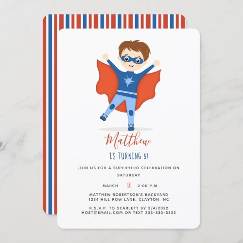 Superhero Boy Invitation