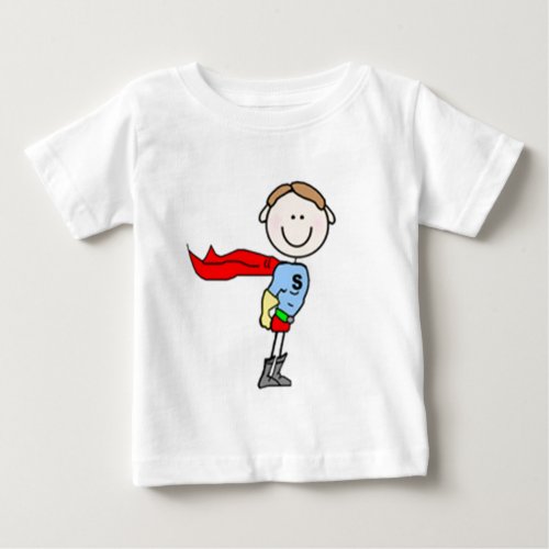 Superhero Boy Stick Figure Baby T_Shirt