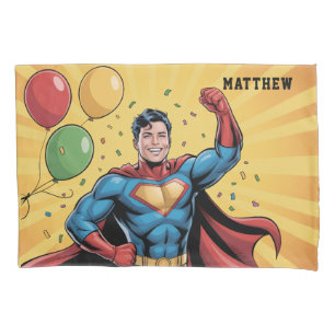 Superhero Boys Birthday Party Gift Pillow Case