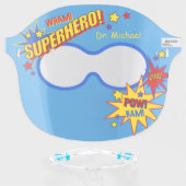 Superhero | Bright Comic Book Style Face Shield (Front w/Glasses)
