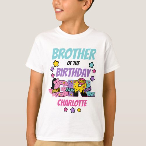 Superhero Brother of the Birthday Super Girl   T_Shirt