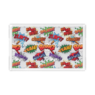 Superhero Bubble Pattern Acrylic Tray