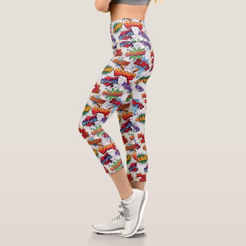 Superhero Bubble Pattern Capri Leggings