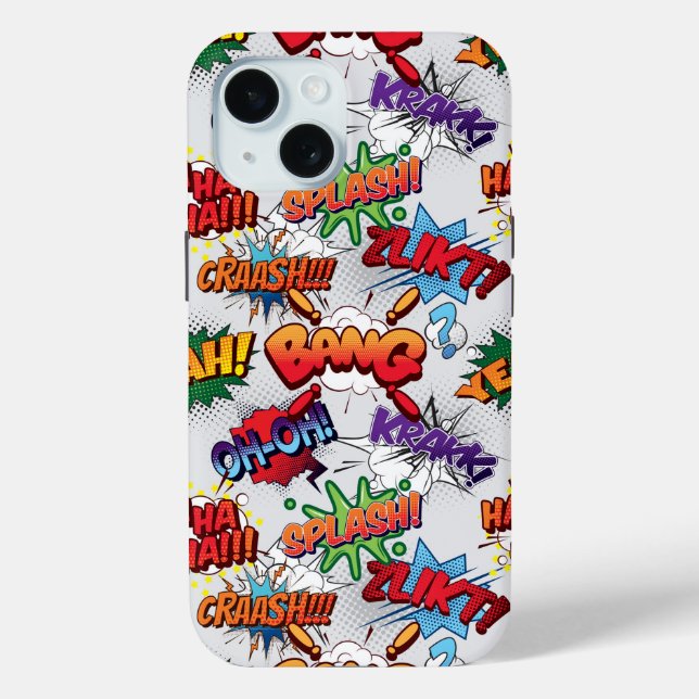 Superhero Bubble Pattern Case-Mate iPhone Case (Back)