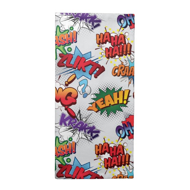 Superhero Bubble Pattern Cloth Napkin (Half Fold)
