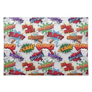 Superhero Bubble Pattern Cloth Placemat