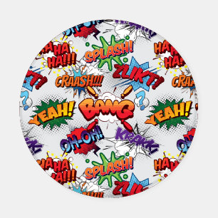 Superhero Bubble Pattern Coaster Set