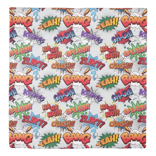 Superhero Bubble Pattern Duvet Cover (Front)