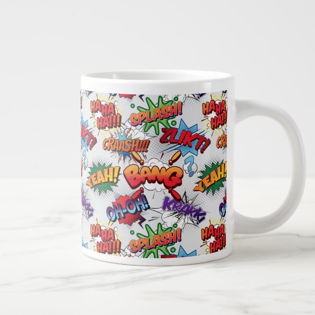Superhero Bubble Pattern Giant Coffee Mug (Right)