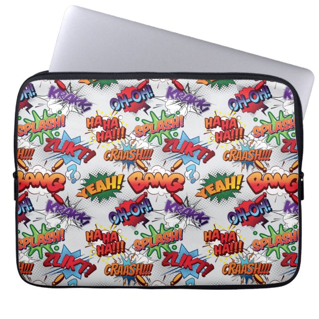 Superhero Bubble Pattern Laptop Sleeve (Front)