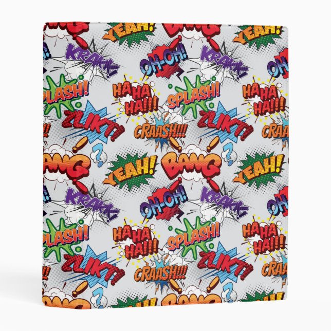 Superhero Bubble Pattern Mini Binder (Front/Spine)