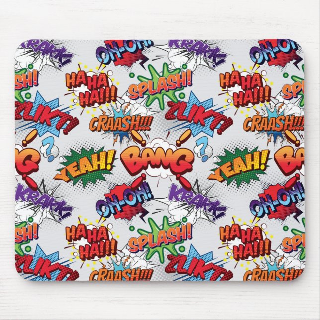 Superhero Bubble Pattern Mouse Pad (Front)