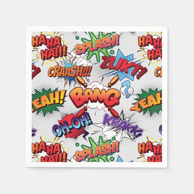 Superhero Bubble Pattern Napkins (Front)
