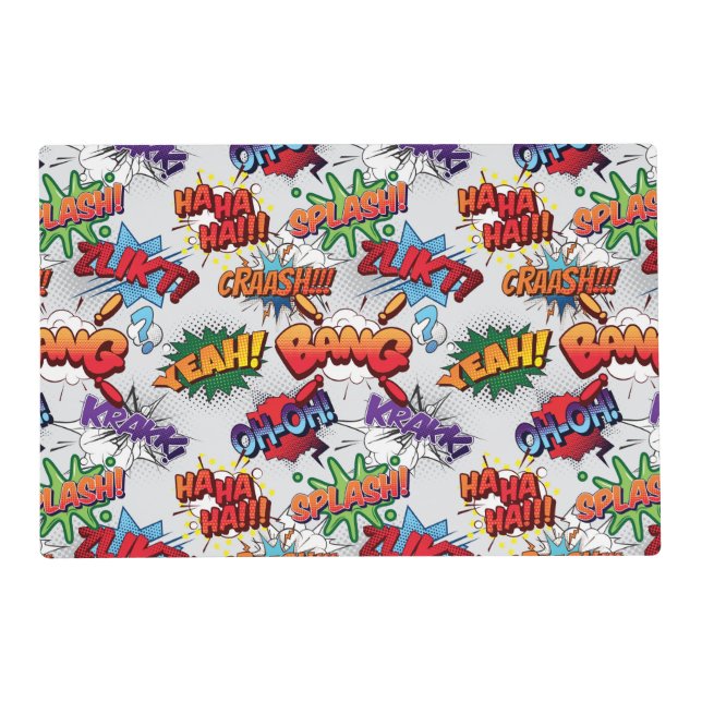Superhero Bubble Pattern Placemat (Front)