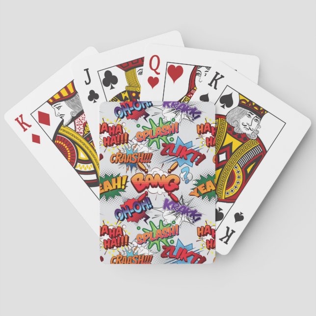 Superhero Bubble Pattern Poker Cards (Back)