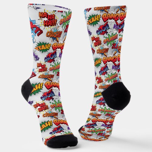 Superhero Bubble Pattern Socks