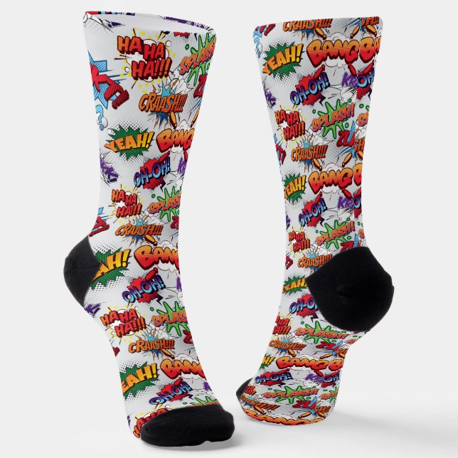 Superhero Bubble Pattern Socks (Angled)
