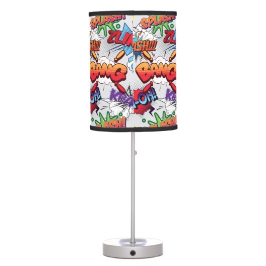 Superhero Bubble Pattern Table Lamp (Back)