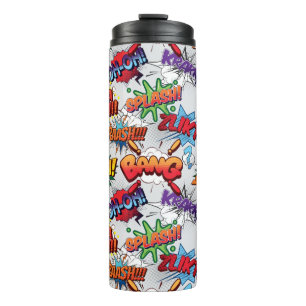 Superhero Bubble Pattern Thermal Tumbler