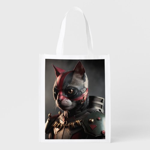 Superhero Cat Grocery Bag