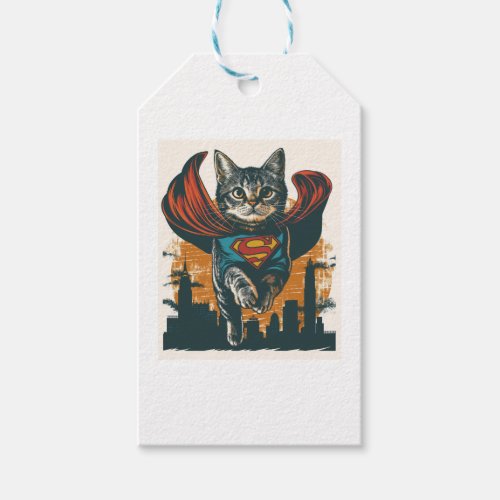 Superhero Cat Heroics Gift Tags