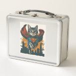 Superhero Cat Heroics Metal Lunch Box