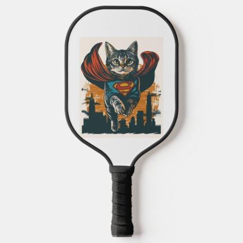 Superhero Cat Heroics Pickleball Paddle