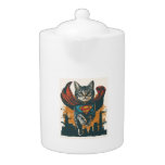 Superhero Cat Heroics Teapot