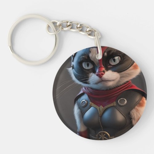 Superhero Cat Keychain