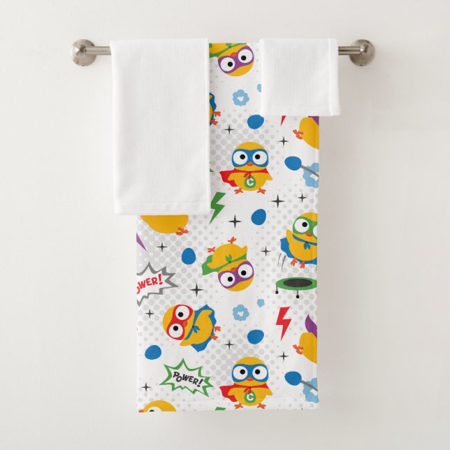 Superhero Chicken Bath Towel Set (Insitu)