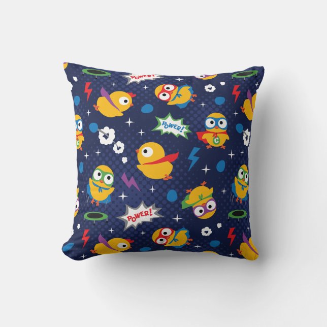 Superhero Chicken Throw Pillow (Front)
