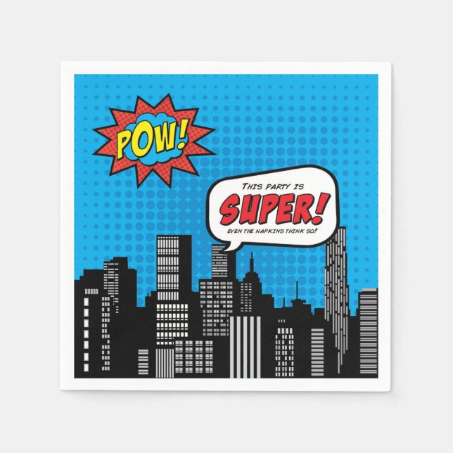 Superhero Cocktail Napkin humor (Front)