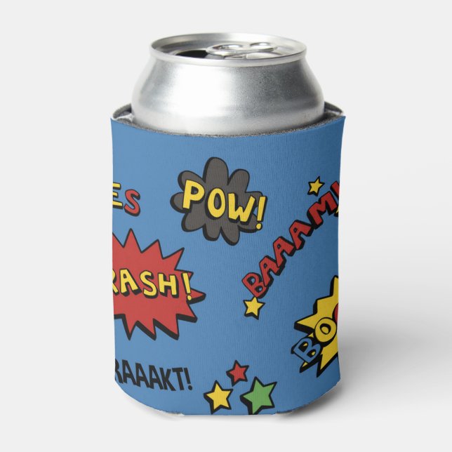 Superhero Colorful Fun Pattern Can Cooler (Can Front)